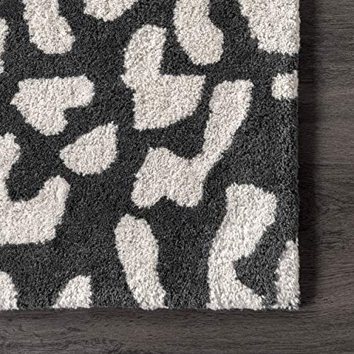 nuLOOM Rorie Leopard Print Wool Area Rug, 5' x 8', Black