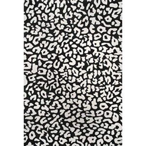 nuLOOM Rorie Leopard Print Wool Area Rug, 5' x 8', Black