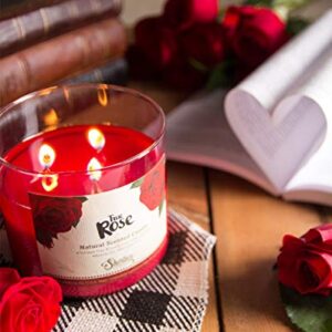 True Rose Highly Scented Natural 3 Wick Candle, Essential Fragrance Oils, 100% Soy, Phthalate & Paraben Free, Clean Burning, 14.5 Oz.