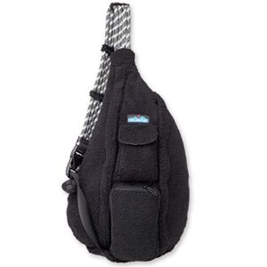kavu rope fleece bag sling crossbody sherpa backpack travel purse – black