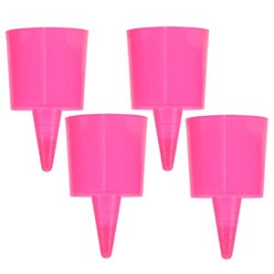 iconikal beach sand coaster cup and beverage holder set, pink, 4-pack