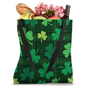 St Patrick's Day - Irish Green Plaid and Shamrocks - Fashion Tote Bag