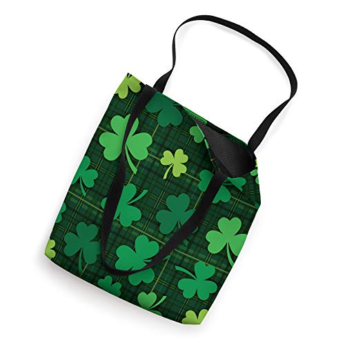 St Patrick's Day - Irish Green Plaid and Shamrocks - Fashion Tote Bag