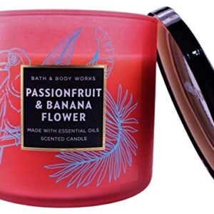 White Barn Bath and Body Works Passionfruit and Banana Flower 3 Wick Scented Candle 14.5 Ounce