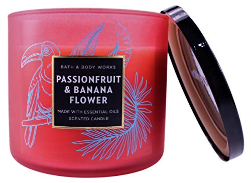 White Barn Bath and Body Works Passionfruit and Banana Flower 3 Wick Scented Candle 14.5 Ounce