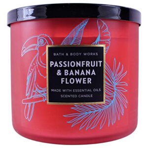 White Barn Bath and Body Works Passionfruit and Banana Flower 3 Wick Scented Candle 14.5 Ounce