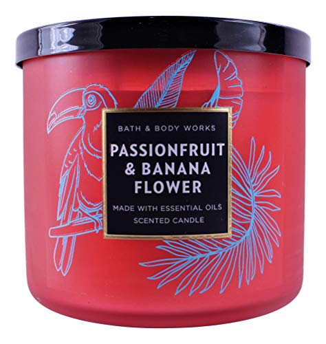 White Barn Bath and Body Works Passionfruit and Banana Flower 3 Wick Scented Candle 14.5 Ounce