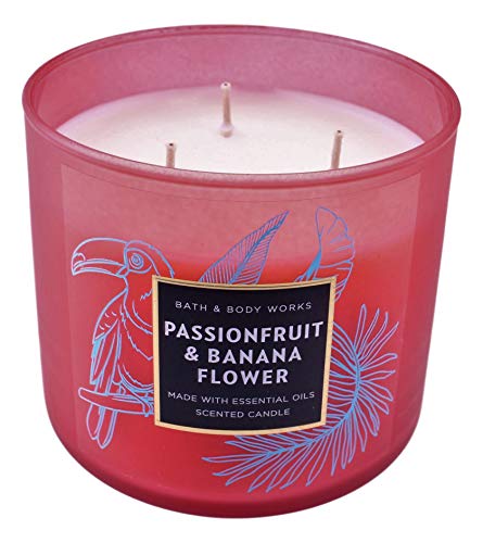 White Barn Bath and Body Works Passionfruit and Banana Flower 3 Wick Scented Candle 14.5 Ounce