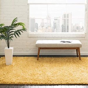 rugs.com everyday shag rug  –  yellow 2×3  shag rug perfect for entryways, kitchens, breakfast nooks and more