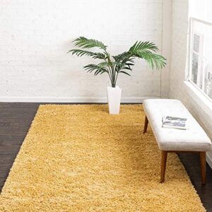 Rugs.com Everyday Shag Rug  –  Yellow 2x3  Shag Rug Perfect for Entryways, Kitchens, Breakfast Nooks and More