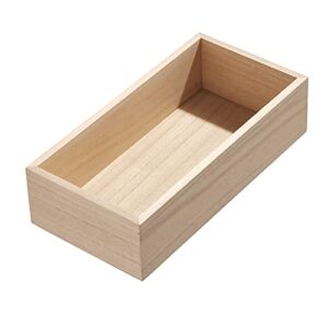 iDesign Renewable Paulownia Wood Collection Drawer Organizer Bin, 5" x 10" x 2.5", Natural