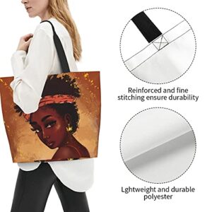 EZYES Woman Tote Bag African American Women Shoulder Handbag For Daily Use Lightweight Durable