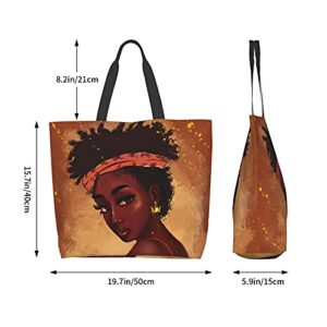 EZYES Woman Tote Bag African American Women Shoulder Handbag For Daily Use Lightweight Durable