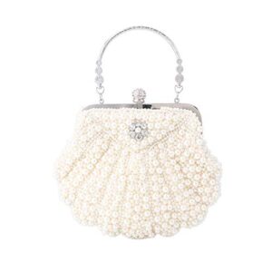 xinni women shell shape pearl rhinestone purse clutch handbag for cocktail evening party
