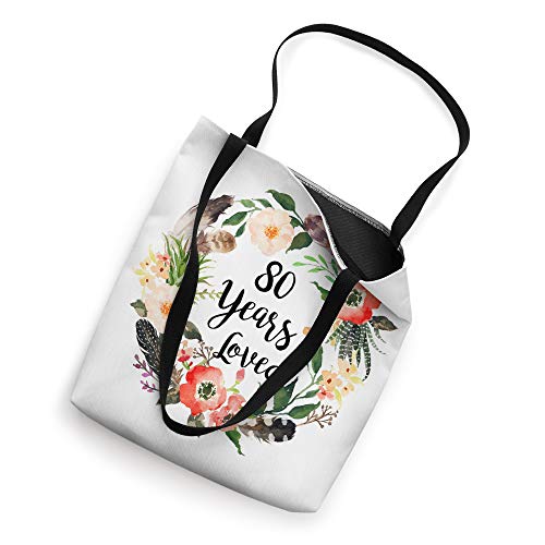 80 Years Loved, 80th Birthday Gifts For Women, Grandma 80th Tote Bag