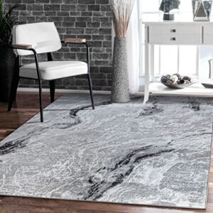 GLORY RUGS Modern Abstract Area Rug 8x10 Grey Black Large Rugs for Home Office Bedroom and Living Room