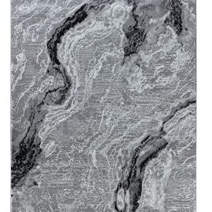 GLORY RUGS Modern Abstract Area Rug 8x10 Grey Black Large Rugs for Home Office Bedroom and Living Room