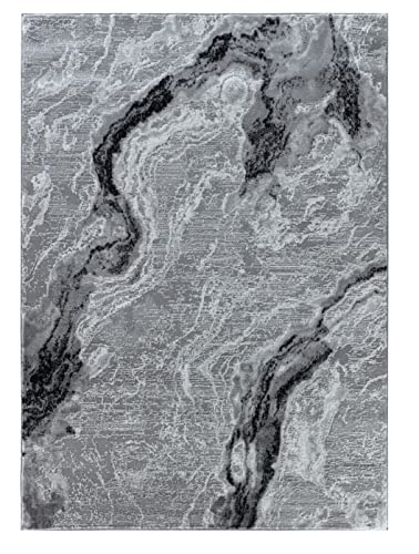 GLORY RUGS Modern Abstract Area Rug 8x10 Grey Black Large Rugs for Home Office Bedroom and Living Room