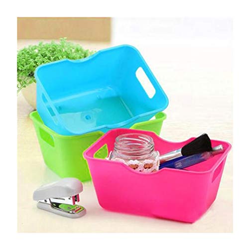 AKIWOS Plastic Desktop Stuffs Organizer Makeup Storage Baskets Space-Saving Perfect for Storing Small Household Items