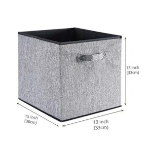 Onlycube Foldable Fabric Storage Bins 13x15x13 inch for Cube Organizer, Collapsible Basket Box Organizer for Shelves and Closet, 4Pack, Grey