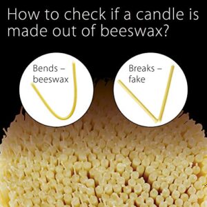 Danilovo Pure Beeswax Candles - No-Drip, Smoke-Less, Tall, Thin Taper Candles – Decorative Candles for Church Prayer, Decor or Birthday Candles – Honey Scented – 5.9 in, Ø 0.2 in (White, 50pcs)