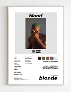 frank ocean/blond album cover poster print with track list and color tiles – 11″ x 17″ inches ready to frame – wall art (1)