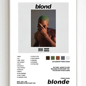 Frank Ocean/Blond Album Cover Poster Print With Track List and Color Tiles - 11" x 17" inches Ready to Frame - Wall Art (1)