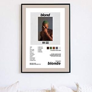 Frank Ocean/Blond Album Cover Poster Print With Track List and Color Tiles - 11" x 17" inches Ready to Frame - Wall Art (1)