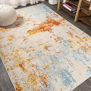 JONATHAN Y CTP114B-5 Sunset Modern Abstract Indoor Area-Rug Bohemian Easy-Cleaning High Traffic Bedroom Kitchen Living Room Non Shedding, 5 X 8, Orange/Multi