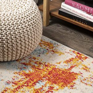 JONATHAN Y CTP114B-5 Sunset Modern Abstract Indoor Area-Rug Bohemian Easy-Cleaning High Traffic Bedroom Kitchen Living Room Non Shedding, 5 X 8, Orange/Multi