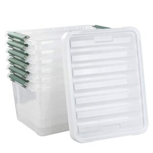 vcansay 35 quart clear plastic storage box, large latching storage bin, 6 packs