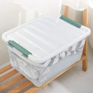 Vcansay 35 Quart Clear Plastic Storage Box, Large Latching Storage Bin, 6 Packs