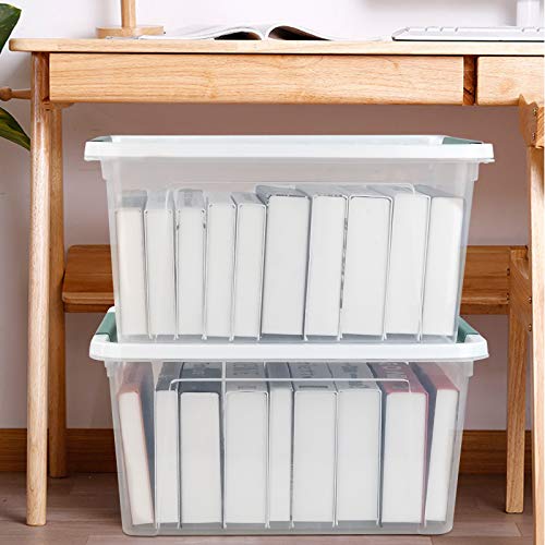 Vcansay 35 Quart Clear Plastic Storage Box, Large Latching Storage Bin, 6 Packs