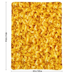 Macaroni and Cheese Couch Blanket,Fleece Throw Blanket Super Soft Warm Therma Plush Bed Couch Living Room