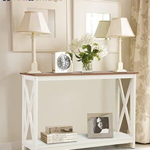 MAISON ARTS Console Sofa Table with Storage Shelf Modern Entry Table for Entryway Living Room, Hallway, Foyer, Corridor, Office, Wood Look Accent Furniture, Easy Assembly, Ivory
