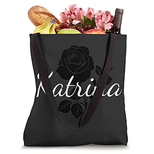 Katrina - Custom Black Rose Gray Floral Personalized Tote Bag