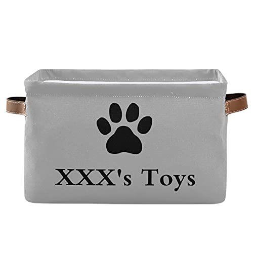 ODAWA Personalized Dog Toy Basket Customized Pet's Name Storage Box Custom Storage Basket Box Bin for Bedroom, Decorative Organizers Box