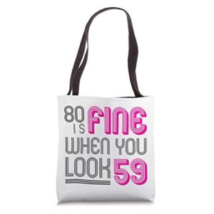 80th birthday gifts for her women 80 year old grandma 1942 tote bag