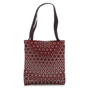traditional sindhi ajrak eastern ethnic pattern design tote bag
