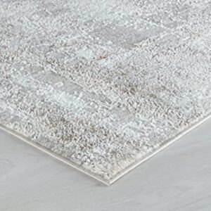 Glory Rugs Modern Abstract Area Rug 8x10 Cream Gold Faded Large Rugs Living Room Bedroom Home and Office