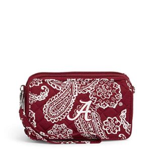 vera bradley women’s cotton collegiate all in one crossbody purse with rfid protection (multiple teams available), the university of alabama cardinal/white bandana, one size