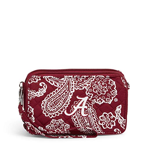 Vera Bradley Women's Cotton Collegiate All in One Crossbody Purse With RFID Protection (Multiple Teams Available), The University of Alabama Cardinal/White Bandana, One Size