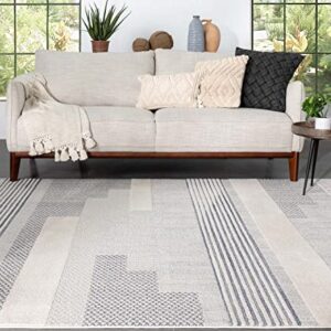 Well Woven Brer Light Blue Abstract Geometric Tribal Area Rug (7'10" x 9'10")