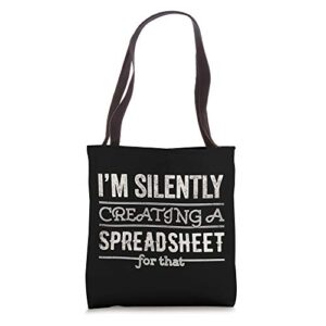 funny spreadsheet accounting gifts actuary statistician tote bag