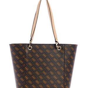 GUESS womens Noelle Small Elite Tote, Brown Logo, One Size US