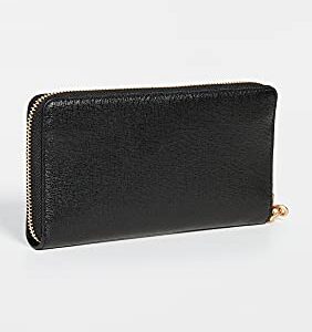 Tory Burch Women's Robinson Zip Continental Wallet, Black, One Size