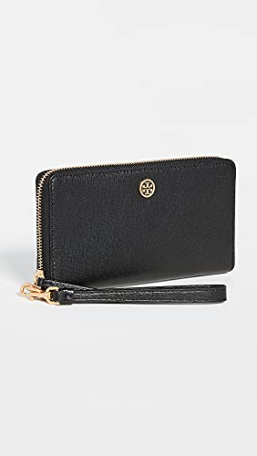 Tory Burch Women's Robinson Zip Continental Wallet, Black, One Size