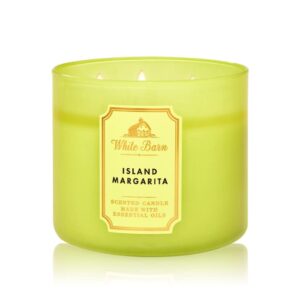 Bath and Body Works, White Barn 3-Wick Candle w/Essential Oils - 14.5 oz - 2021 Core Scents! (Island Margarita)