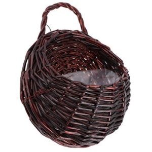 besportble handmade woven hanging basket natural wicker haning storage basket for home garden wedding wall decorations coffee