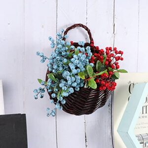 BESPORTBLE Handmade Woven Hanging Basket Natural Wicker Haning Storage Basket for Home Garden Wedding Wall Decorations Coffee